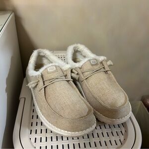 Hey Dude Women's Cream Slip-On Loafers